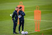 19 September 2022; Manager Stephen Kenny and coach Keith Andrews, right, during a Republic of Ireland training session at the FAI National Training Centre in Abbotstown, Dublin. Photo by Stephen McCarthy/Sportsfile