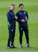19 September 2022; Manager Stephen Kenny and coach Keith Andrews during a Republic of Ireland training session at the FAI National Training Centre in Abbotstown, Dublin. Photo by Stephen McCarthy/Sportsfile