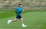 19 September 2022; Josh Cullen during a Republic of Ireland training session at the FAI National Training Centre in Abbotstown, Dublin. Photo by Stephen McCarthy/Sportsfile