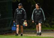 19 September 2022; Physiotherapy intern Molly Boyne and academy rehabilitation physiotherapist Aoife Healy during a Leinster Rugby squad training session at UCD in Dublin. Photo by Harry Murphy/Sportsfile