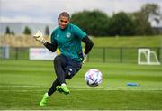 19 September 2022; Goalkeeper Gavin Bazunu during a Republic of Ireland training session at the FAI National Training Centre in Abbotstown, Dublin. Photo by Stephen McCarthy/Sportsfile