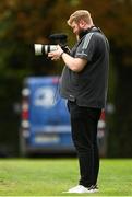 19 September 2022; Videographer Robert Maguire during a Leinster Rugby squad training session at UCD in Dublin. Photo by Harry Murphy/Sportsfile