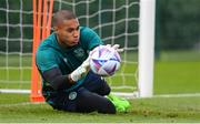19 September 2022; Goalkeeper Gavin Bazunu during a Republic of Ireland training session at the FAI National Training Centre in Abbotstown, Dublin. Photo by Stephen McCarthy/Sportsfile