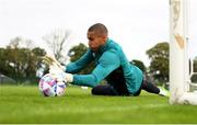 20 September 2022; Goalkeeper Gavin Bazunu during a Republic of Ireland training session at the FAI National Training Centre in Abbotstown, Dublin. Photo by Stephen McCarthy/Sportsfile