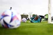 20 September 2022; Goalkeeper Gavin Bazunu during a Republic of Ireland training session at the FAI National Training Centre in Abbotstown, Dublin. Photo by Stephen McCarthy/Sportsfile