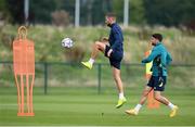 20 September 2022; Conor Hourihane and Robbie Brady, right, during a Republic of Ireland training session at the FAI National Training Centre in Abbotstown, Dublin. Photo by Stephen McCarthy/Sportsfile