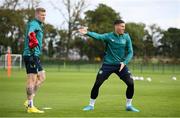20 September 2022; Matt Doherty and James McClean, left, during a Republic of Ireland training session at the FAI National Training Centre in Abbotstown, Dublin. Photo by Stephen McCarthy/Sportsfile