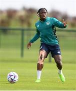 20 September 2022; Michael Obafemi during a Republic of Ireland training session at the FAI National Training Centre in Abbotstown, Dublin. Photo by Stephen McCarthy/Sportsfile