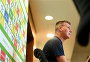 20 September 2022; Manager Stephen Kenny during a Republic of Ireland press conference at the FAI National Training Centre in Abbotstown, Dublin. Photo by Stephen McCarthy/Sportsfile