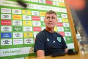 20 September 2022; Manager Stephen Kenny during a Republic of Ireland press conference at the FAI National Training Centre in Abbotstown, Dublin. Photo by Stephen McCarthy/Sportsfile