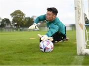 20 September 2022; Goalkeeper Max O'Leary during a Republic of Ireland training session at the FAI National Training Centre in Abbotstown, Dublin. Photo by Stephen McCarthy/Sportsfile