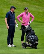 21 September 2022; Olympic Federarion of Ireland chief executive officer Peter Sherrard and Olympian Annalise Murphy during the Pro Am ahead of the KPMG Women's Irish Open Golf Championship at Dromoland Castle in Clare. Photo by Brendan Moran/Sportsfile