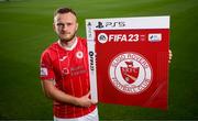 21 September 2022; Return of the packs! SSE Airtricity League FIFA 23 Club Packs are back! Featuring the individual club crest of all 10 Premier Division teams, these exclusive sleeves will be available to download free from https://www.ea.com/games/fifa/fifa-23 when the game launches Friday, 30th September! David Cawley of Sligo Rovers during the FIFA 23 SSE Airtricity League cover launch at Aviva Stadium in Dublin. Photo by Stephen McCarthy/Sportsfile