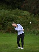 21 September 2022; Olympian Nicci Daly chips onto the 15th green during the Pro Am ahead of the KPMG Women's Irish Open Golf Championship at Dromoland Castle in Clare. Photo by Brendan Moran/Sportsfile