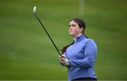 21 September 2022; Caoimhe O'Grady plays from the ninth fairway during the Pro Am ahead of the KPMG Women's Irish Open Golf Championship at Dromoland Castle in Clare. Photo by Brendan Moran/Sportsfile Photo by Brendan Moran/Sportsfile