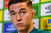 22 September 2022; Conor Coventry during a Republic of Ireland U21 press conference at FAI Headquarters in Abbotstown, Dublin. Photo by Eóin Noonan/Sportsfile