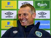 22 September 2022; Manager Jim Crawford during a Republic of Ireland U21 press conference at FAI Headquarters in Abbotstown, Dublin. Photo by Eóin Noonan/Sportsfile