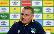 22 September 2022; Manager Jim Crawford during a Republic of Ireland U21 press conference at FAI Headquarters in Abbotstown, Dublin. Photo by Eóin Noonan/Sportsfile