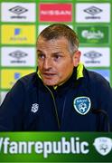 22 September 2022; Manager Jim Crawford during a Republic of Ireland U21 press conference at FAI Headquarters in Abbotstown, Dublin. Photo by Eóin Noonan/Sportsfile