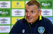 22 September 2022; Manager Jim Crawford during a Republic of Ireland U21 press conference at FAI Headquarters in Abbotstown, Dublin. Photo by Eóin Noonan/Sportsfile