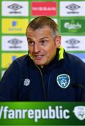 22 September 2022; Manager Jim Crawford during a Republic of Ireland U21 press conference at FAI Headquarters in Abbotstown, Dublin. Photo by Eóin Noonan/Sportsfile