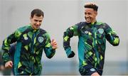 22 September 2022; Callum Robinson, right, and Jayson Molumby during a Republic of Ireland training session at the FAI National Training Centre in Abbotstown, Dublin. Photo by Stephen McCarthy/Sportsfile