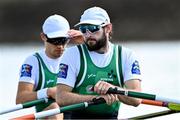 22 September 2022; Paul O'Donovan, right, and Fintan McCarthy of Ireland before competing in the Lightweight Men's Double Sculls semi-final A/B 2 during day 5 of the World Rowing Championships 2022 at Racice in Czech Republic. Photo by Piaras Ó Mídheach/Sportsfile
