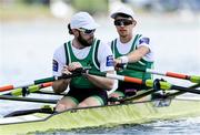 22 September 2022; Paul O'Donovan, left, and Fintan McCarthy of Ireland before competing in the Lightweight Men's Double Sculls semi-final A/B 2 during day 5 of the World Rowing Championships 2022 at Racice in Czech Republic. Photo by Piaras Ó Mídheach/Sportsfile