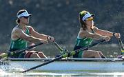 22 September 2022; Steven McGowan, left, and Katie O'Brien of Ireland compete in the PR2 Mixed Double Sculls Repechage during day 5 of the World Rowing Championships 2022 at Racice in Czech Republic. Photo by Piaras Ó Mídheach/Sportsfile