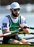 22 September 2022; Paul O'Donovan of Ireland before competing with teammate Fintan McCarthy, not pictured, in the Lightweight Men's Double Sculls semi-final A/B 2 during day 5 of the World Rowing Championships 2022 at Racice in Czech Republic. Photo by Piaras Ó Mídheach/Sportsfile