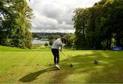 22 September 2022; Annabel Dimmock of England plays her tee shot from the seventh tee box during round one of the KPMG Women's Irish Open Golf Championship at Dromoland Castle in Clare. Photo by Brendan Moran/Sportsfile