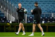 22 September 2022; Ciarán Frawley and Robbie Henshaw during Leinster rugby Captain's Run at RDS Arena in Dublin. Photo by Harry Murphy/Sportsfile
