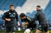 22 September 2022; Ryan Baird, centre, with Dave Kearney during Leinster rugby Captain's Run at RDS Arena in Dublin. Photo by Harry Murphy/Sportsfile