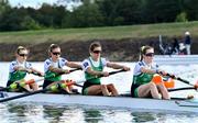 22 September 2022; The Ireland team, from right, Emily Hegarty, Fiona Murtagh, Eimear Lambe and Aifric Keogh compete in the Women's Four semi-final A/B 1 during day 5 of the World Rowing Championships 2022 at Racice in Czech Republic. Photo by Piaras Ó Mídheach/Sportsfile