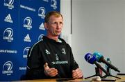 22 September 2022; Head coach Leo Cullen during Leinster rugby press conference at RDS Arena in Dublin. Photo by Harry Murphy/Sportsfile