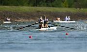 22 September 2022; Natalie Long, left, and Tara Hanlon of Ireland compete in the Women's Pair semi-final A/B 1 during day 5 of the World Rowing Championships 2022 at Racice in Czech Republic. Photo by Piaras Ó Mídheach/Sportsfile