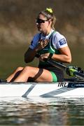 22 September 2022; Tara Hanlon of Ireland before competing with teammate Natalie Long, not pictured, in the Women's Pair semi-final A/B 1 during day 5 of the World Rowing Championships 2022 at Racice in Czech Republic. Photo by Piaras Ó Mídheach/Sportsfile