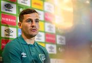 22 September 2022; Josh Cullen during a Republic of Ireland press conference at the FAI Headquarters in Abbotstown, Dublin. Photo by Stephen McCarthy/Sportsfile