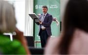 22 September 2022; Performance Pathways; to Paris and Beyond. Paralympics Ireland and the Sport Ireland Institute announce new partnership to provide world class performance support to Irish Para Athletes preparing for Paris 2024. Speaking at the announcement is Paralympics Ireland Vice President Denis Toomey at Sport Ireland Institute in Dublin. Photo by Sam Barnes/Sportsfile