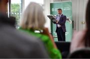 22 September 2022; Performance Pathways; to Paris and Beyond. Paralympics Ireland and the Sport Ireland Institute announce new partnership to provide world class performance support to Irish Para Athletes preparing for Paris 2024. Speaking at the announcement is Paralympics Ireland Vice President Denis Toomey at Sport Ireland Institute in Dublin. Photo by Sam Barnes/Sportsfile