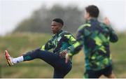 22 September 2022; Chiedozie Ogbene during a Republic of Ireland training session at the FAI National Training Centre in Abbotstown, Dublin. Photo by Stephen McCarthy/Sportsfile
