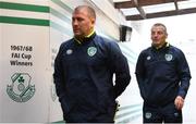 22 September 2022; Manager Jim Crawford, right, with assistant manager Alan Reynolds before a Republic of Ireland U21 training session at Tallaght Stadium in Dublin. Photo by Eóin Noonan/Sportsfile