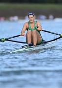 22 September 2022; Alison Bergin of Ireland competes in the Women's Single Sculls semi-final C/D 1 during day 5 of the World Rowing Championships 2022 at Racice in Czech Republic. Photo by Piaras Ó Mídheach/Sportsfile