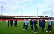 22 September 2022; Shelbourne players walk the pitch before the SSE Airtricity League Premier Division match between Shelbourne and Shamrock Rovers at Tolka Park in Dublin. Photo by Sam Barnes/Sportsfile