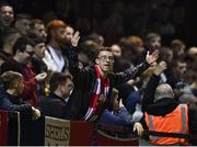 22 September 2022; Shelbourne supporters during the SSE Airtricity League Premier Division match between Shelbourne and Shamrock Rovers at Tolka Park in Dublin. Photo by Sam Barnes/Sportsfile