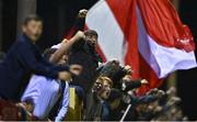 22 September 2022; Shelbourne supporters celebrate at the final whistle during the SSE Airtricity League Premier Division match between Shelbourne and Shamrock Rovers at Tolka Park in Dublin. Photo by Sam Barnes/Sportsfile