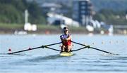 22 September 2022; Andri Struzina of Switzerland competes in the Lightweight Men's Single Sculls semi-final A/B 1 during day 5 of the World Rowing Championships 2022 at Racice in Czech Republic. Photo by Piaras Ó Mídheach/Sportsfile