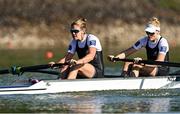 22 September 2022; Kerri Williams, left, and Grace Prendergast of New Zealand compete in the Women's Pair semi-final A/B 2 during day 5 of the World Rowing Championships 2022 at Racice in Czech Republic. Photo by Piaras Ó Mídheach/Sportsfile