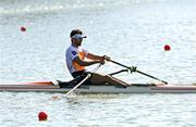 23 September 2022; Melvin Twellaar of Netherlands on his way to winning the Men's Single Sculls semi-final A/B 1 during day 6 of the World Rowing Championships 2022 at Racice in Czech Republic. Photo by Piaras Ó Mídheach/Sportsfile