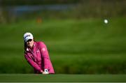 23 September 2022; Leona Maguire of Ireland chips onto the 18th green during round two of the KPMG Women's Irish Open Golf Championship at Dromoland Castle in Clare. Photo by Brendan Moran/Sportsfile